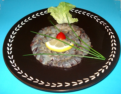 Carpaccio de Crevettes tigrées au Paprika Carpaccio de Crevettes tigrées au Paprika