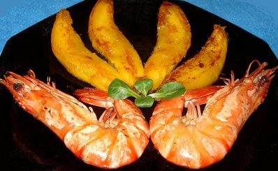 Gambas Flambées au Rhum et Mangue Gambas Flambées au Rhum et Mangue