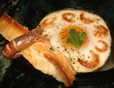 Oeuf Cocotte aux Crevettes grises -- 02/12/11