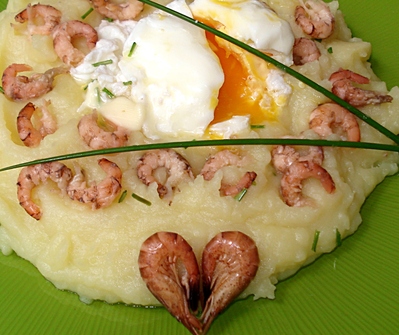 Pur�e de Crevettes Grises et Oeuf poch� -- 27/04/10