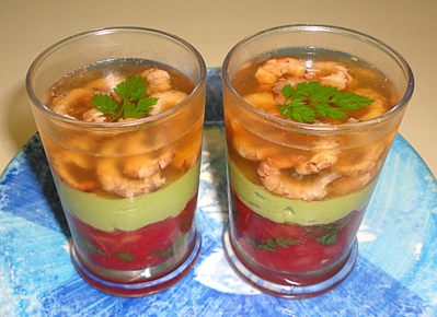 Verrines de Crevettes grises en gel�e -- 17/09/11