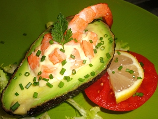 Avocat aux Crevettes roses