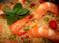 Boulgour aux Crevettes roses et petits l�gumes
