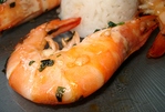 Gambas saut�es au Wok