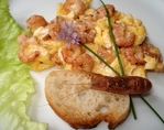 Oeufs brouill�s aux Crevettes -- 20/06/10
