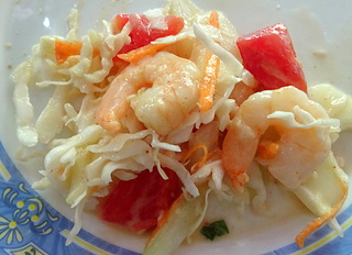 Salade polynsienne aux Crevettes
