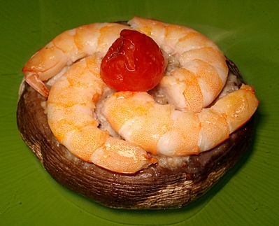 Champignons farcis aux Crevettes roses -- 27/10/10
