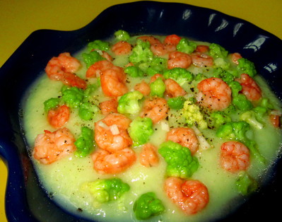 Mini Crevettes roses et Chou-fleur vert -- 10/02/16