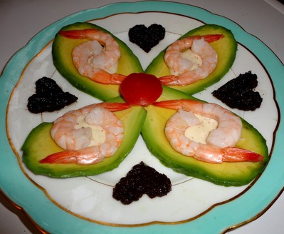 Fleurs de Crevettes sur P�tales d'Avocat -- 07/05/11