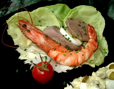 Gambas et Langue � la sauce gribiche -- 04/10/13
