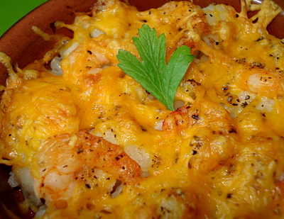 Gratin de Chou-fleur et Crevettes � la Mimolette -- 04/01/17