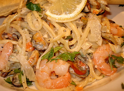 Linguine cr�meuses aux Crevettes et Moules -- 16/11/12
