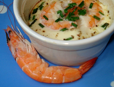 Oeuf Cocotte aux Crevettes roses -- 27/04/10