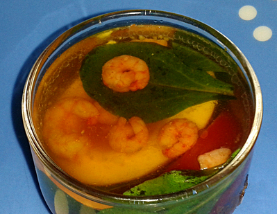 Oeuf en gel�e aux Crevettes roses -- 02/01/14
