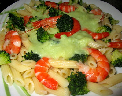 P�tes aux Crevettes rouges et Brocoli -- 27/02/15