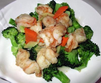 Crevettes saut�es aux l�gumes -- 01/02/18