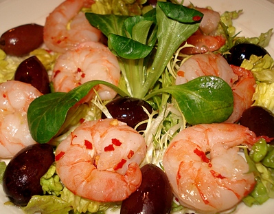 Salade de Crevettes roses et Olives violettes -- 28/01/11