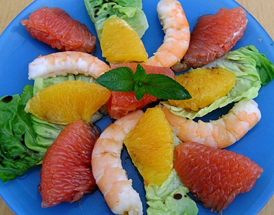 Salade de Gambas au Pamplemousse rose -- 28/06/10