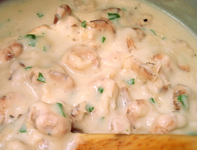Sauce Bchamel aux Crevettes grises