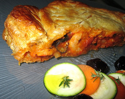 Tourte aux Gambas, L�gumes grill�s et Piment d'Espelette -- 26/11/13