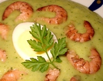 Mousseline de Courgette aux Crevettes grises