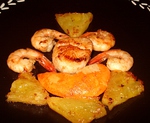 Crevettes et Saint-Jacques flamb�es, Ananas -- 23/04/11