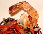 Gambas grill�es sur Salade aux Chorizo et haricots mavromatika -- 26/02/12