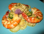 Gambas poel�es sur lit de Courgettes -- 31/05/15