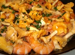 Gambas po�l�es aux Girolles -- 08/08/10