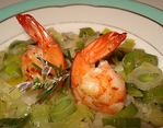 Gambas sur Fondue de Poireau -- 16/11/10
