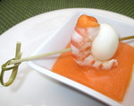 Tapas�: Brochette Gambas, Oeuf et Gaspacho -- 07/11/13