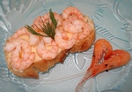 Tartine de Crevettes ' Bouquets ' au Beurre sal� -- 11/09/10